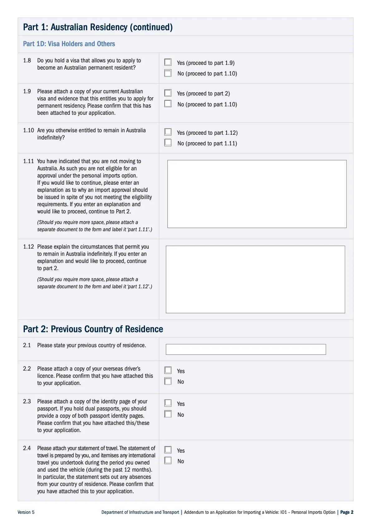 2-Addendum_IO1-Personal_Imports_Option Shipping Car to Australia Addendum Page 2