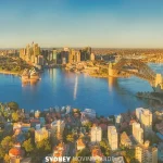 Sydney Opera House and Sydney Harbour Bridge From Above