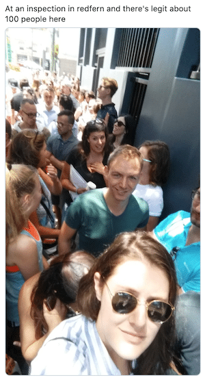 Sydney apartment inspection crowd