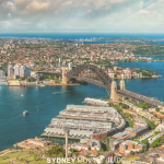 Helicopter view Sydney Harbour Bridge